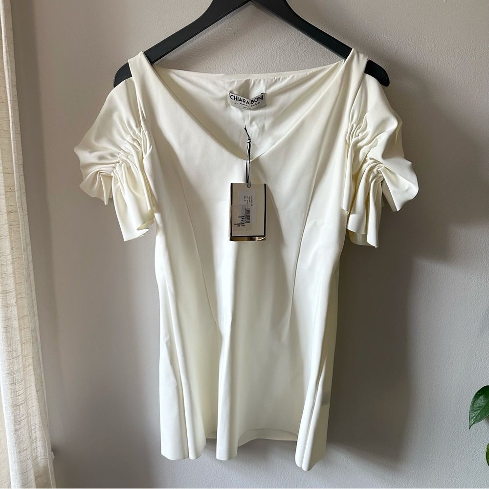 Chiara Boni La Petite Robe Tajina Top in White - Picture 3 of 7